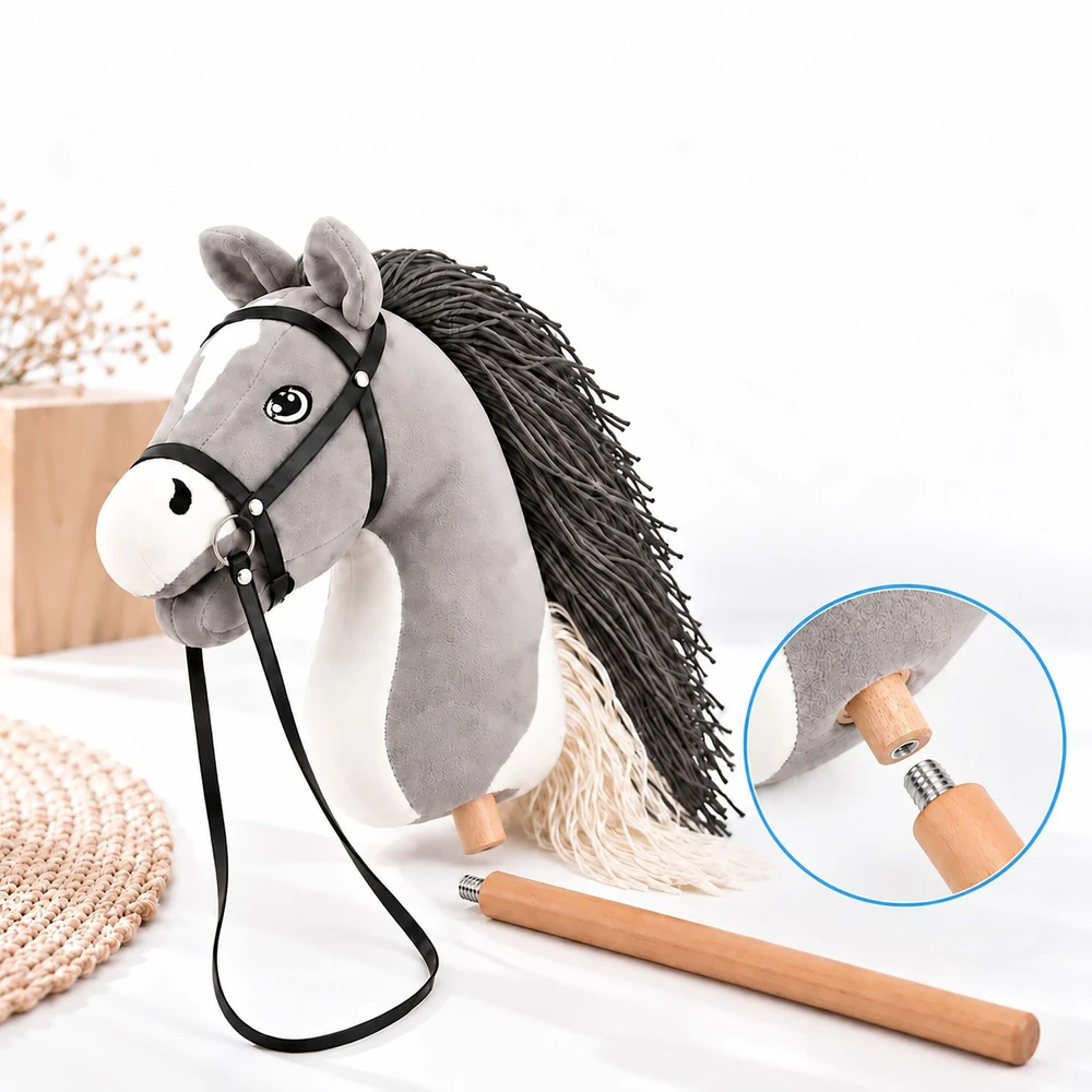 Relaxdays Pliušinis jojimo arkliukas (hobby horsing)