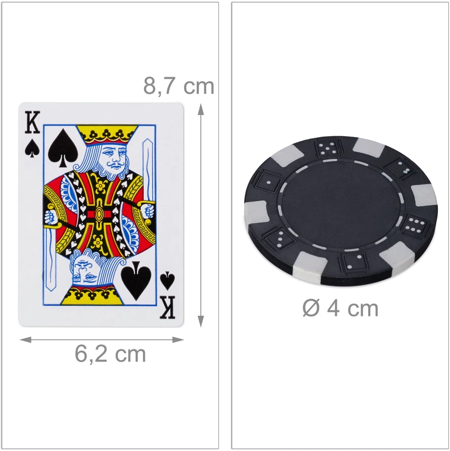 Relaxdays Pokerio rinkinys, 26x39x6,5 cm, sidabrinis
