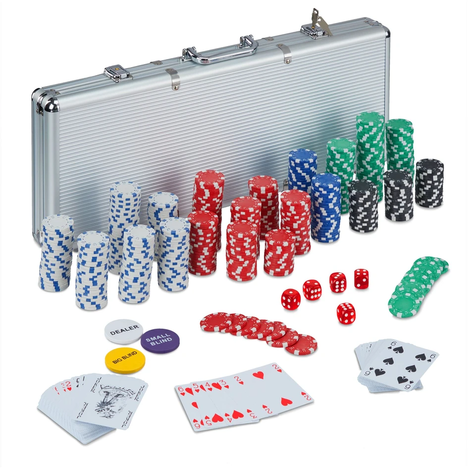 Relaxdays Pokerio rinkinys 500 vnt. žetonų