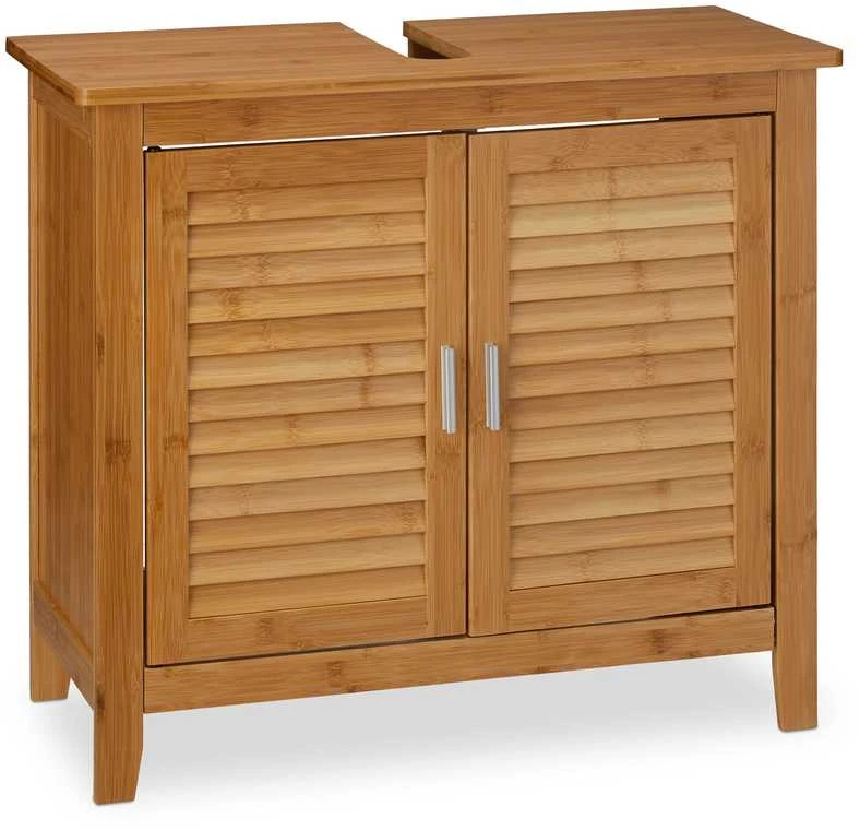 Relaxdays Praustuvo grindinė spintelė LAMELL Bamboo
