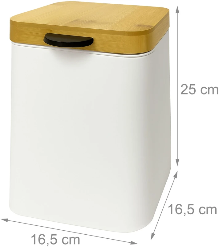 Relaxdays Prie sienos tvirtinamas šiukšlių dėžė, 25x16,5x16,5 cm, bambukas