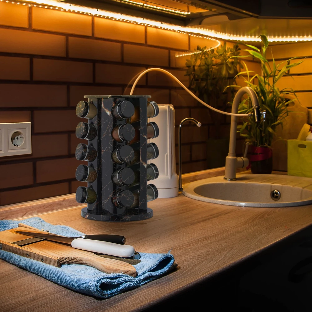 Relaxdays Sukamas prieskonių stovas 20 prieskonių indelių