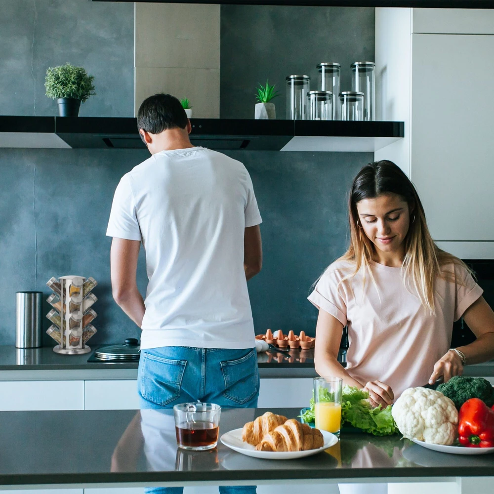 Relaxdays Besisukantis prieskonių stovas su 16 prieskonių indelių