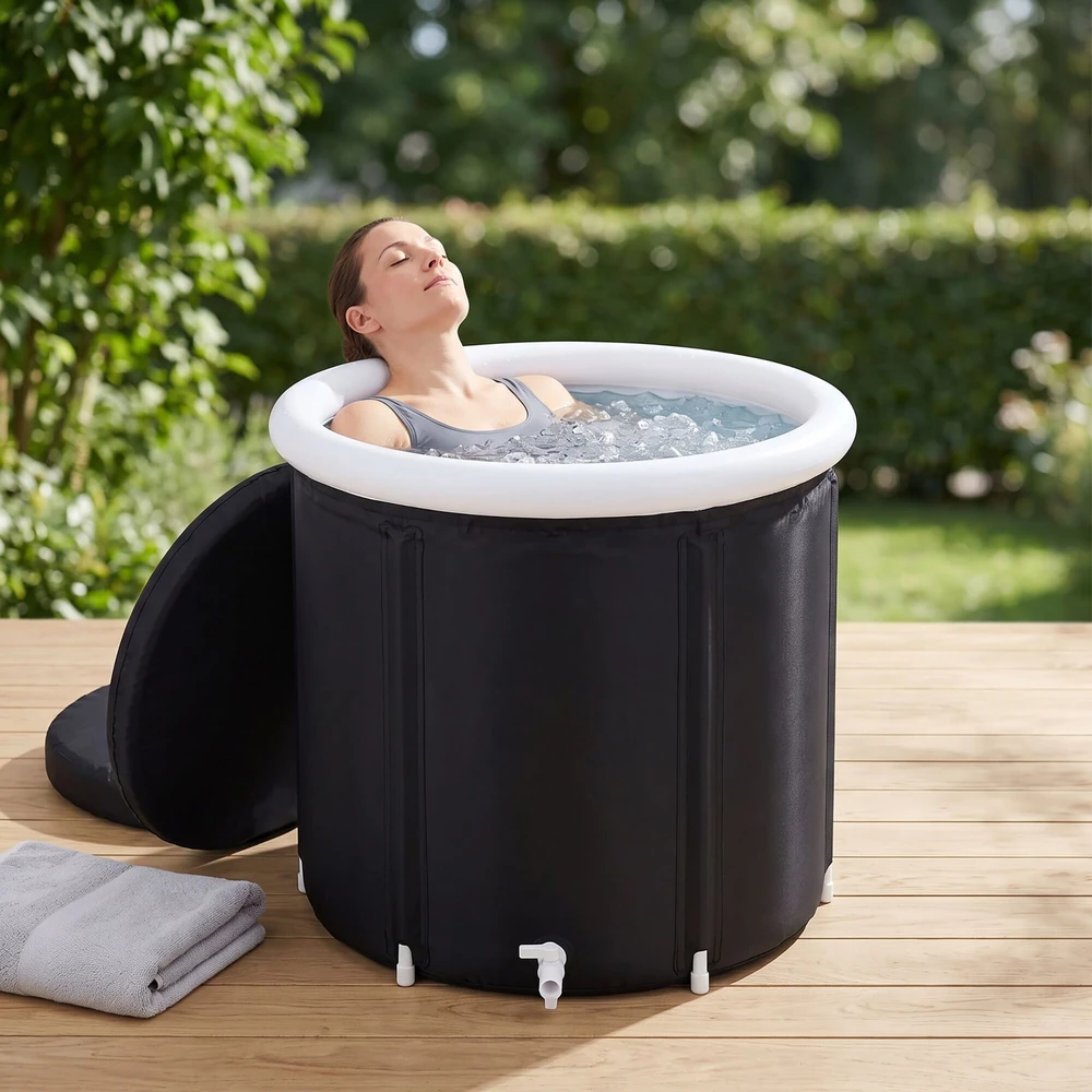 Relaxdays Pripučiamas ledo kubilas su dangčiu
