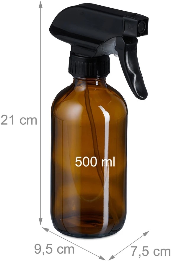 Relaxdays 4 gintarinio stiklo purkštuvų buteliukų rinkinys