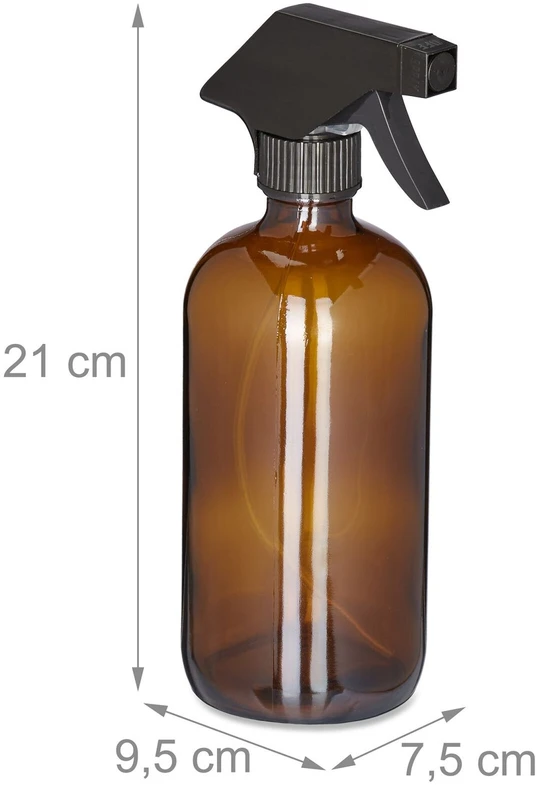 Relaxdays 8 rudų stiklinių purškimo buteliukų rinkinys 500 ml
