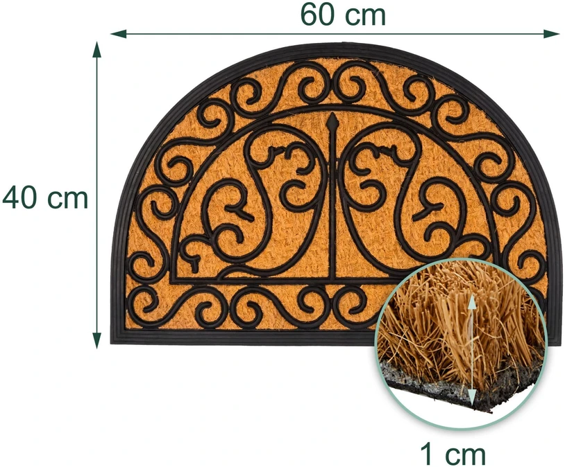Relaxdays Pusapvalis durų kilimėlis su ornamentais