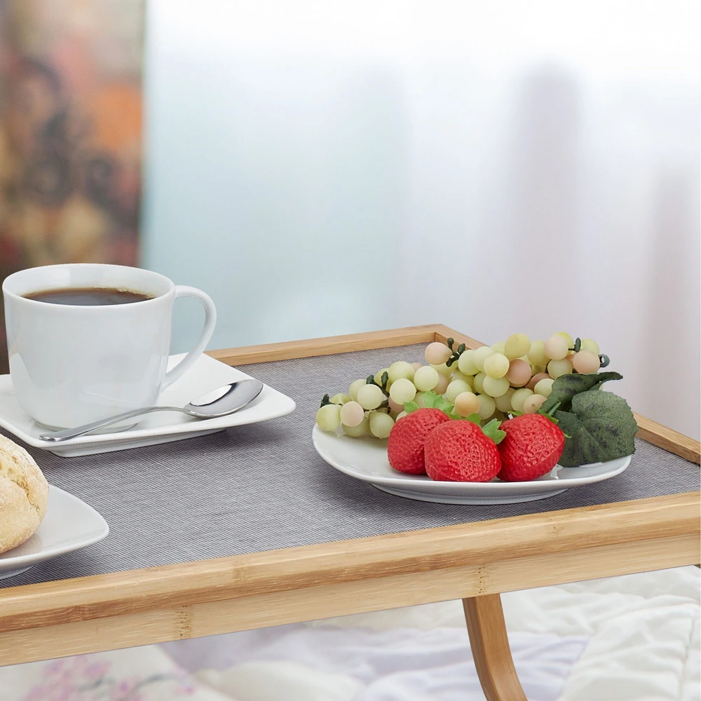 Relaxdays Sulankstomas lovos padėklas 23x60x33cm., šviesiai rudos/pilkos spalvos