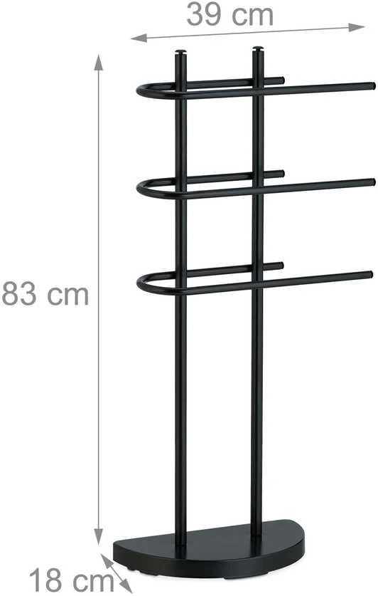 Relaxdays Pastatomas juodas metalinis rankšluosčių stovas