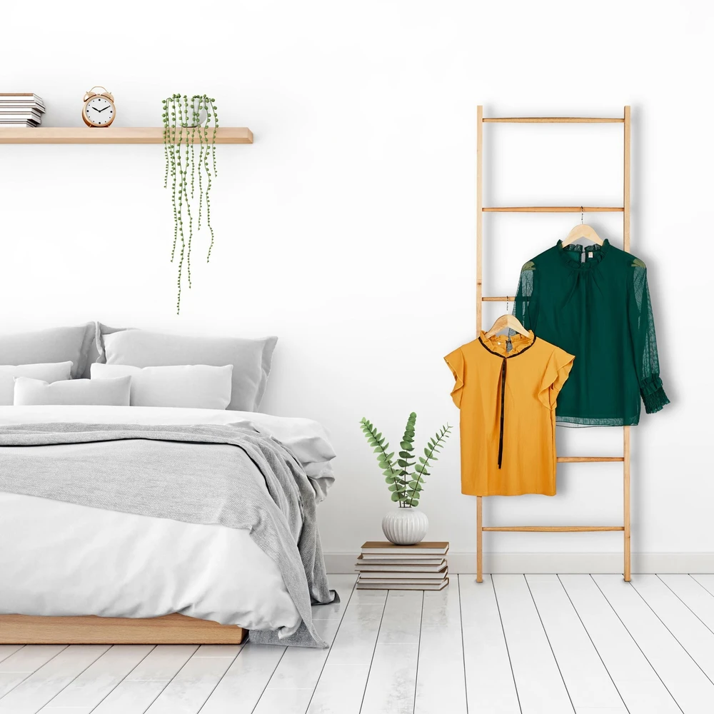 Relaxdays Rankšluosčių stovas iš bambuko su 6 strypais