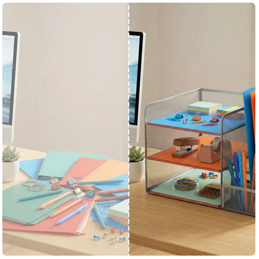 Relaxdays Metalinis stalo organizatorius, 5 skyriai