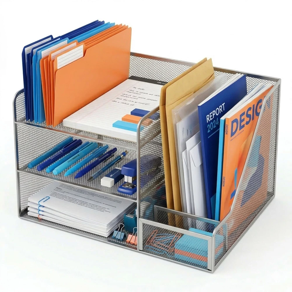 Relaxdays Metalinis stalo organizatorius, 5 skyriai