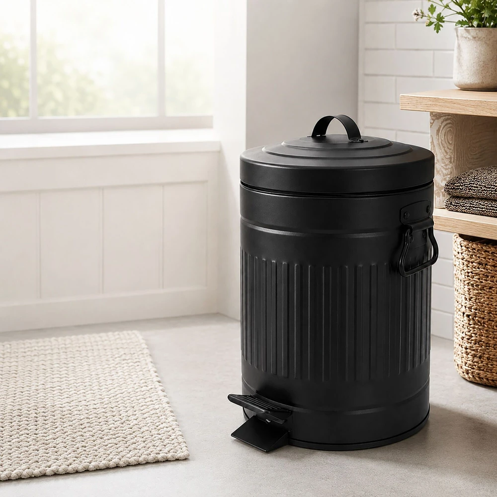 Relaxdays Retro stiliaus vonios kambario šiukšliadėžė su pedalu, 5 l