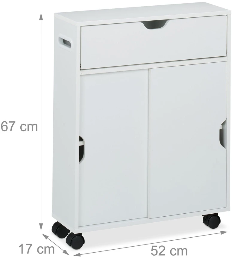 Lova Relaxdays Siauras stumdomų durų vežimėlis ant ratukų