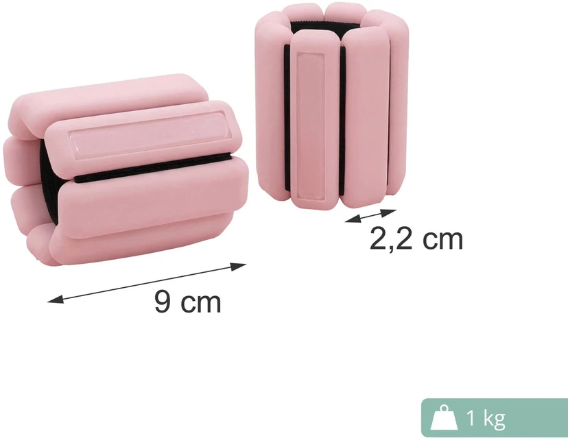 Relaxdays Riešų ir kulkšnių svareliai, 2 vnt., silikonas, reguliuojama lipni juosta, po 0.5 arba 1kg