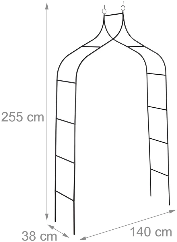 Relaxdays Juoda rožių arka 255 cm aukščio