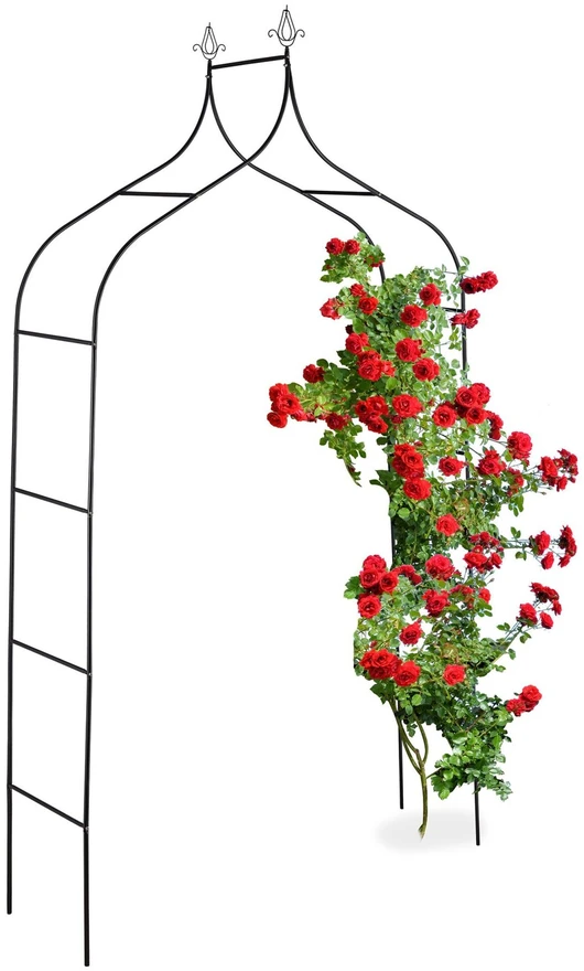 Relaxdays Juoda rožių arka 260 cm aukščio