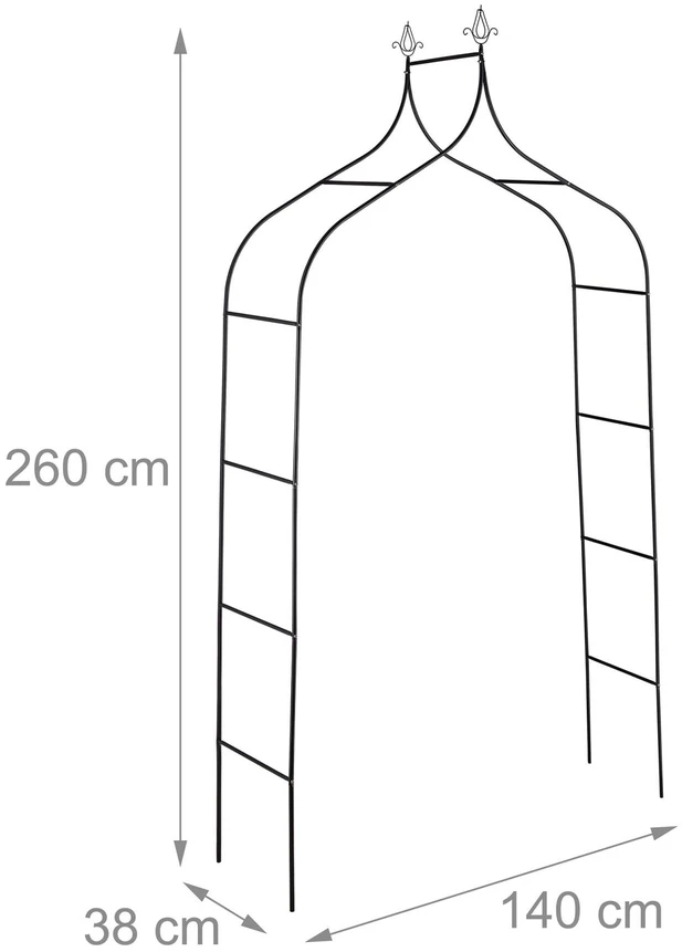 Relaxdays Juoda rožių arka 260 cm aukščio