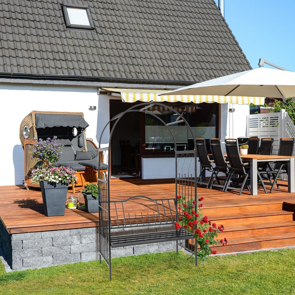 Relaxdays Rožių arka su suoleliu