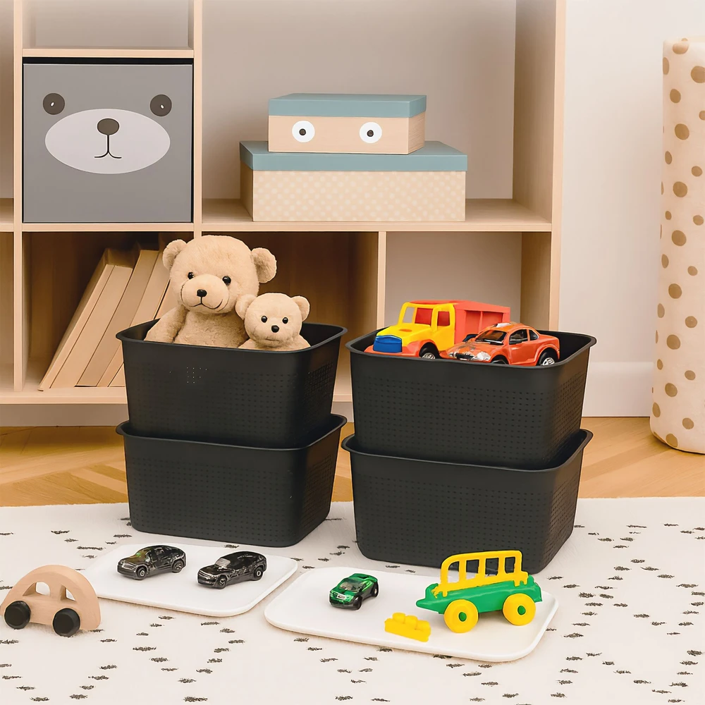 Relaxdays Sandėliavimo dėžės su dangčiais, 6 vnt. rinkinys