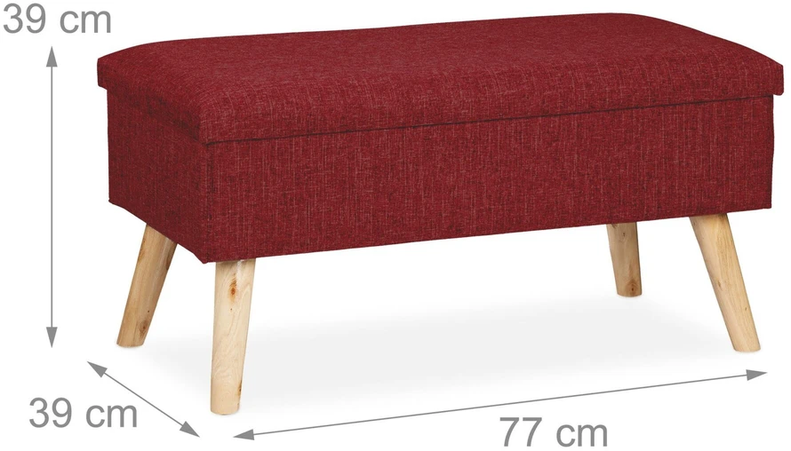 Relaxdays Sandėliavimo suoliukas-pufas, 77x39x39 cm