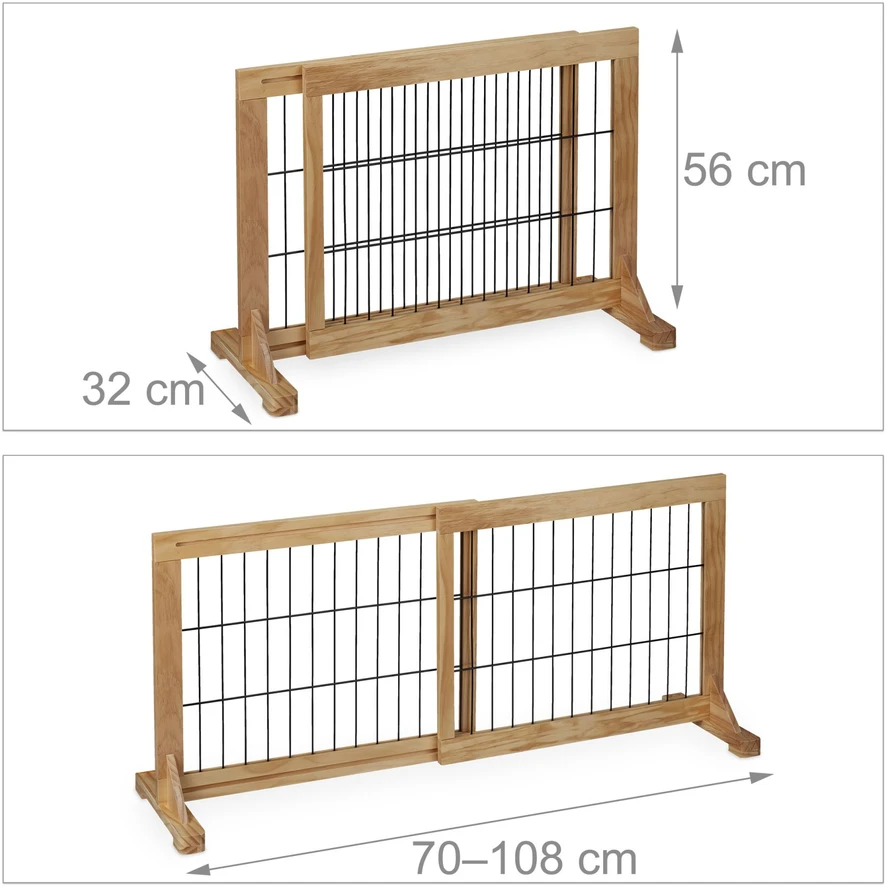 Relaxdays Natūraliai rudos spalvos saugos varteliai 56 cm