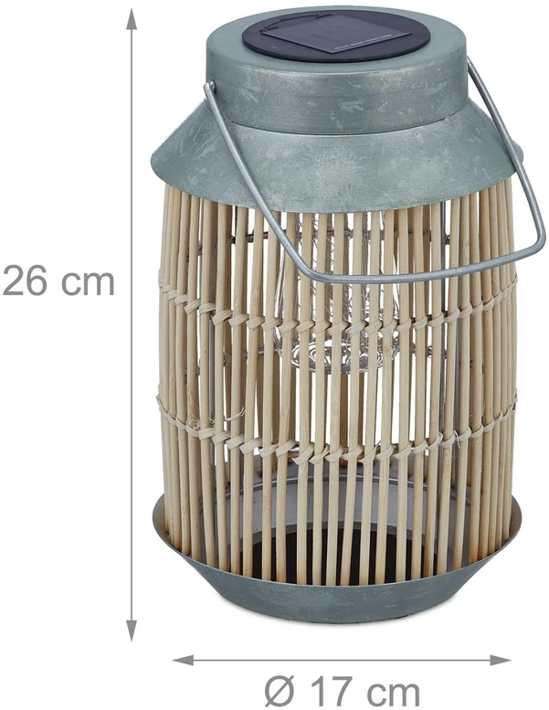 Relaxdays Metalinė ir ratano saulės lempa