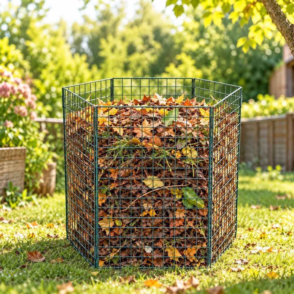 Relaxdays Šešiakampė kompostavimo dėžė iš plieno, 100 x 50 cm skydas, nesurinkta