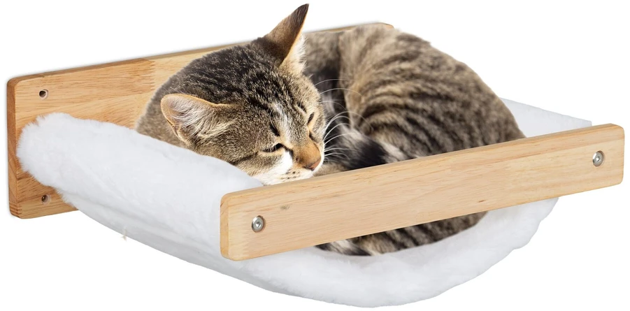 Relaxdays Sieninis katės hamakas, 17x39.5x32.5 cm, baltas