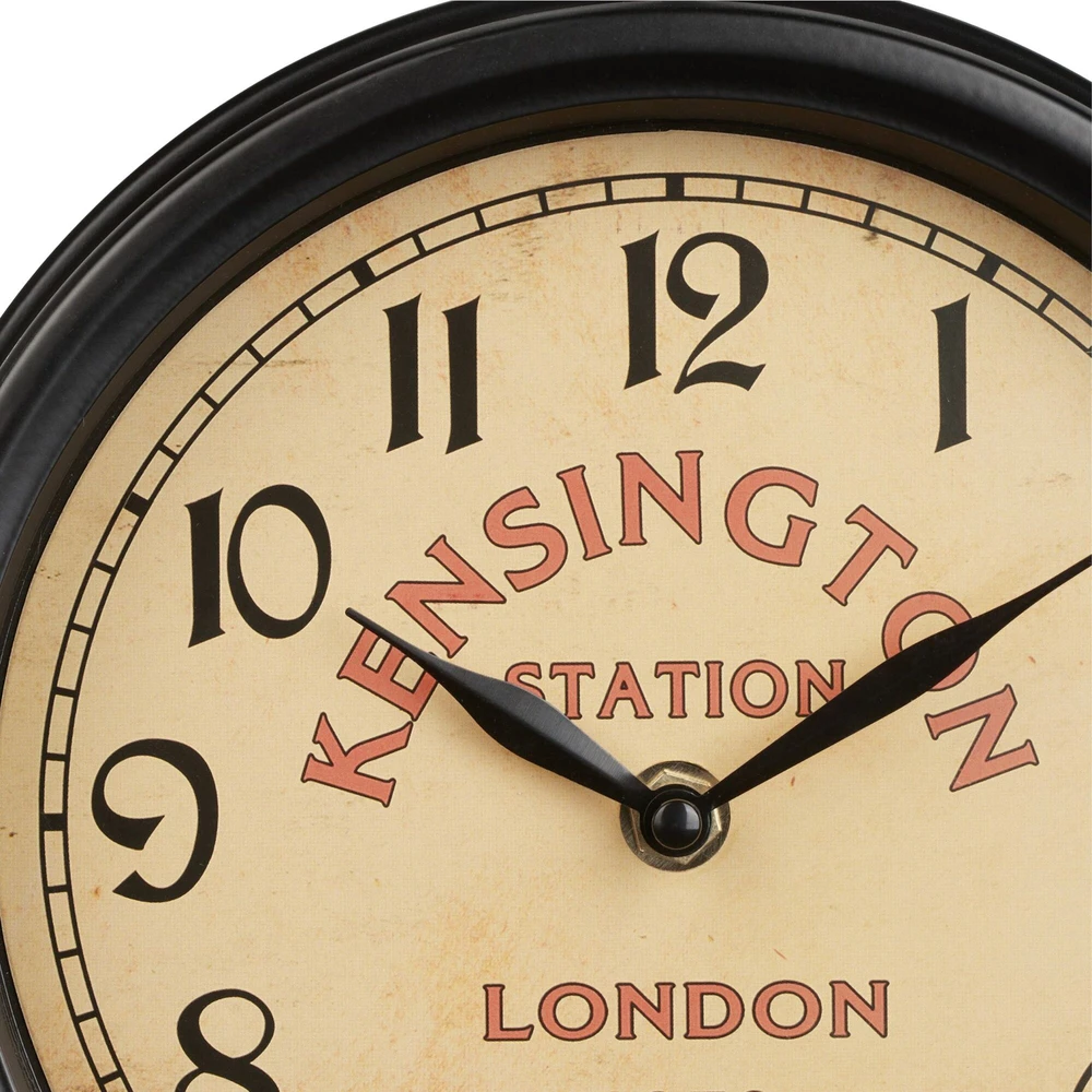 Relaxdays Londono stoties laikrodis juodos spalvos