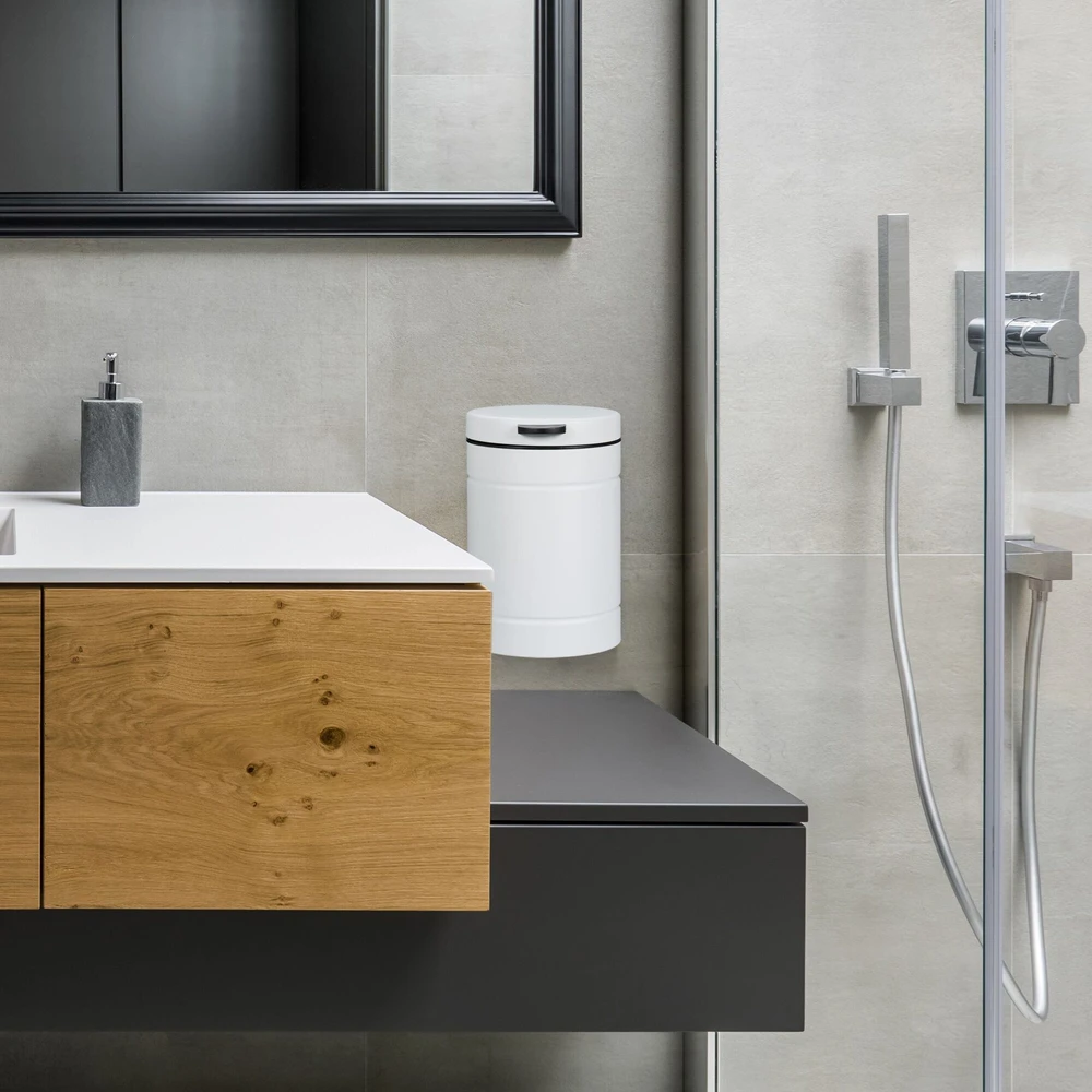 Relaxdays Juoda prie sienos tvirtinama kosmetikos šiukšliadėžė 3 l