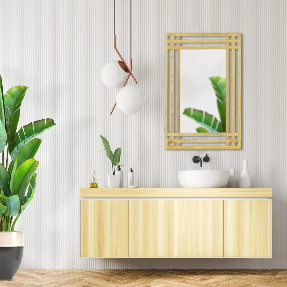 Relaxdays Veidrodis iš pušies medienos