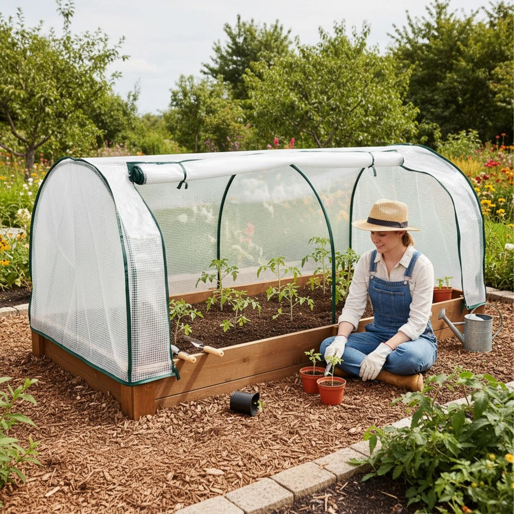 Relaxdays Šiltnamis 80x200x100 cm žalias
