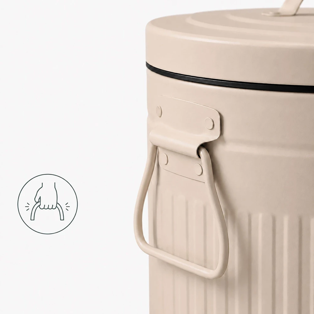 Relaxdays Šiukšliadėžė su pedalu, apvali, retro stiliaus, 12 l