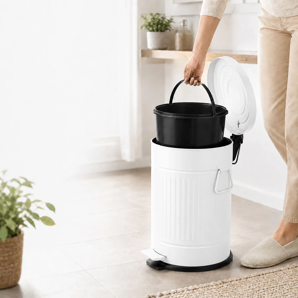 Relaxdays Šiukšliadėžė su pedalu, retro stiliaus, 20 l
