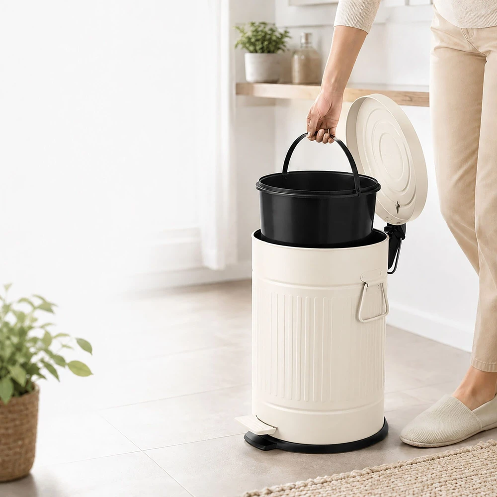 Relaxdays Šiukšliadėžė su pedalu, retro stiliaus, 20 l