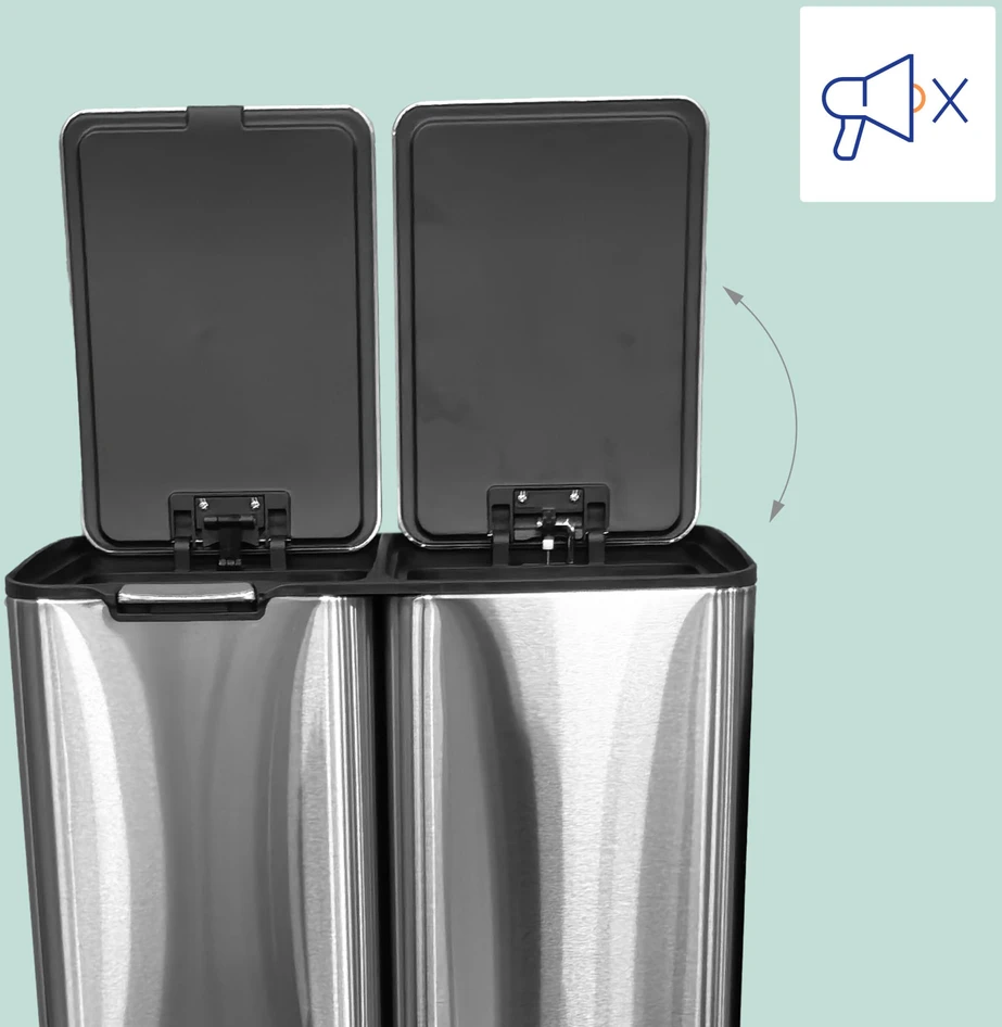 Relaxdays Šiukšliadėžė, 3 skyriai, 60 l