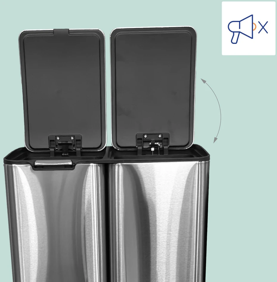 Relaxdays Šiukšliadėžė, 3 skyriai, 60 l