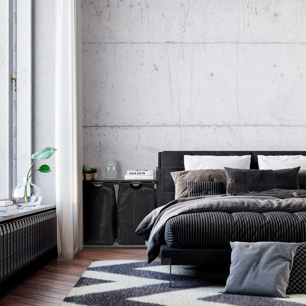 Relaxdays Skalbinių krepšių stovas su lentyna