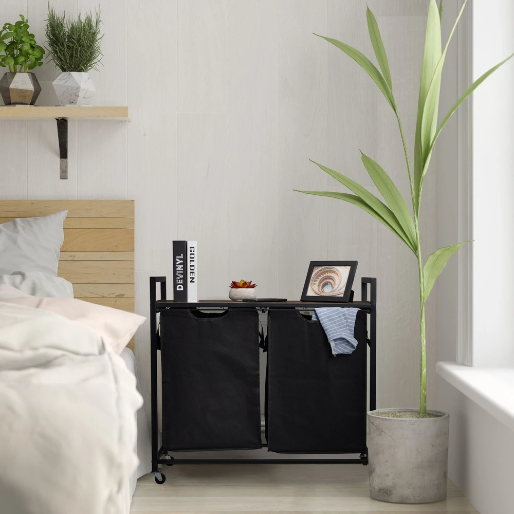 Relaxdays Skalbyklės krepšių stovas ant ratukų