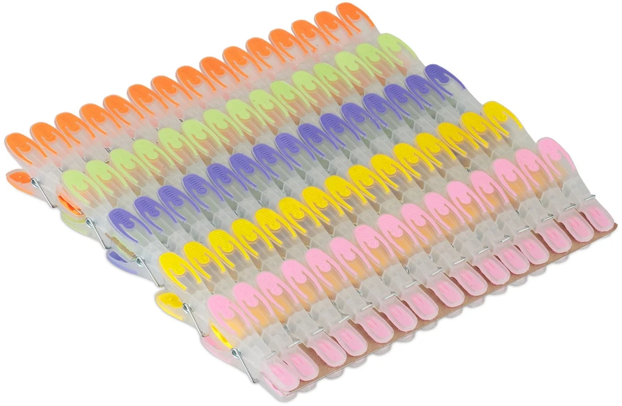 Relaxdays Skalbinių segtukai „Soft-Grip“, 75 vnt.