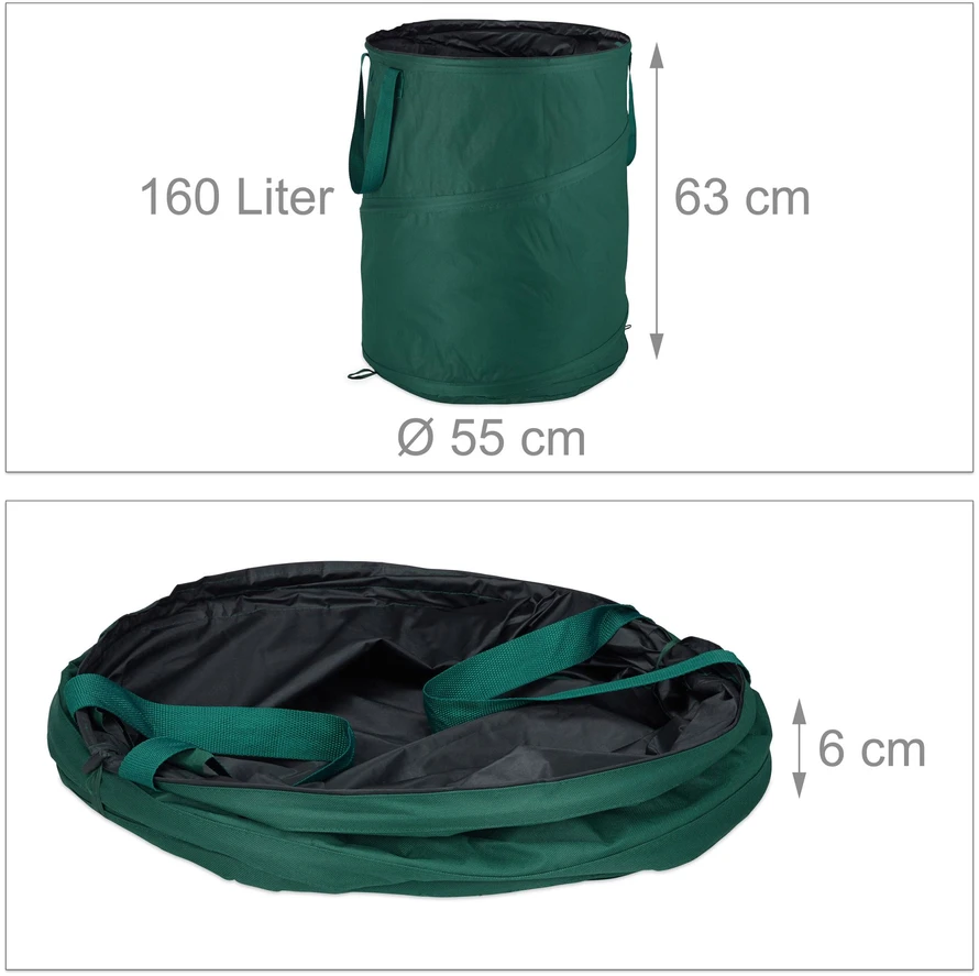 Relaxdays 3 dalių iššokančių sodo maišų rinkinys 160 L
