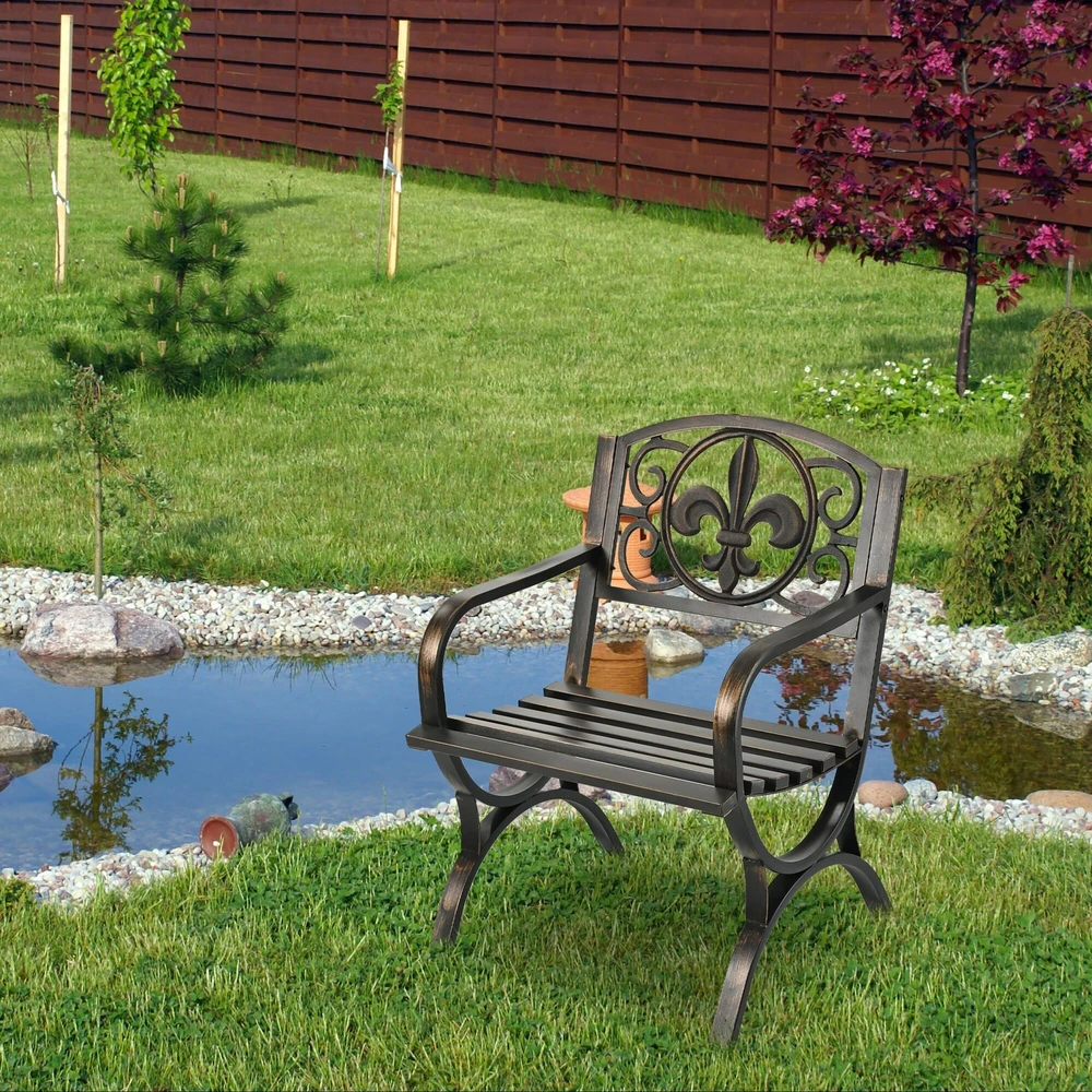 Relaxdays Vintažinė metalinė sodo kėdė