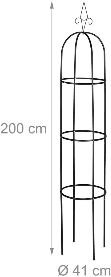 Relaxdays Sodo obeliskas 200 cm juodas