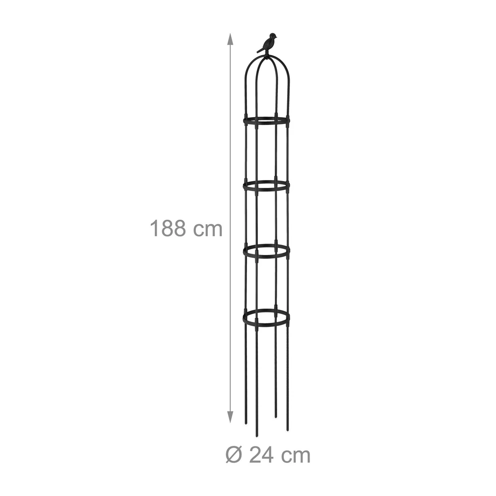 Relaxdays 2 sodo obeliskų rinkinys 188 cm juodos spalvos