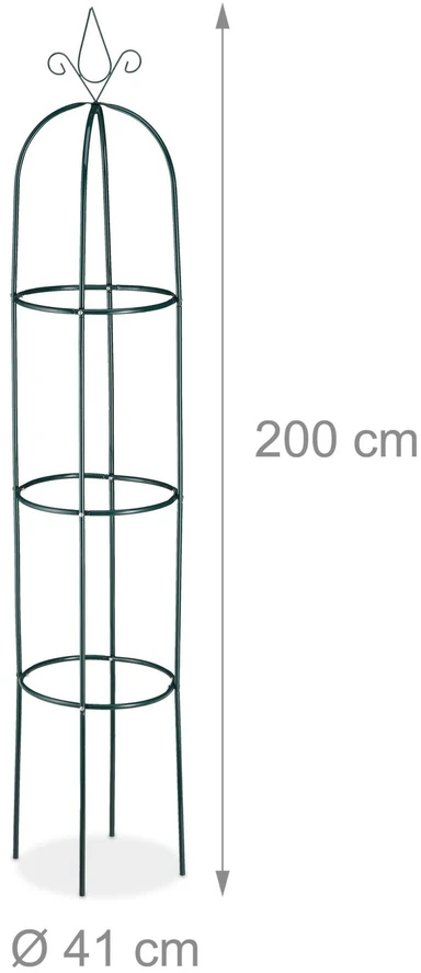 Relaxdays 2 sodo obeliskų rinkinys 200 cm žalias