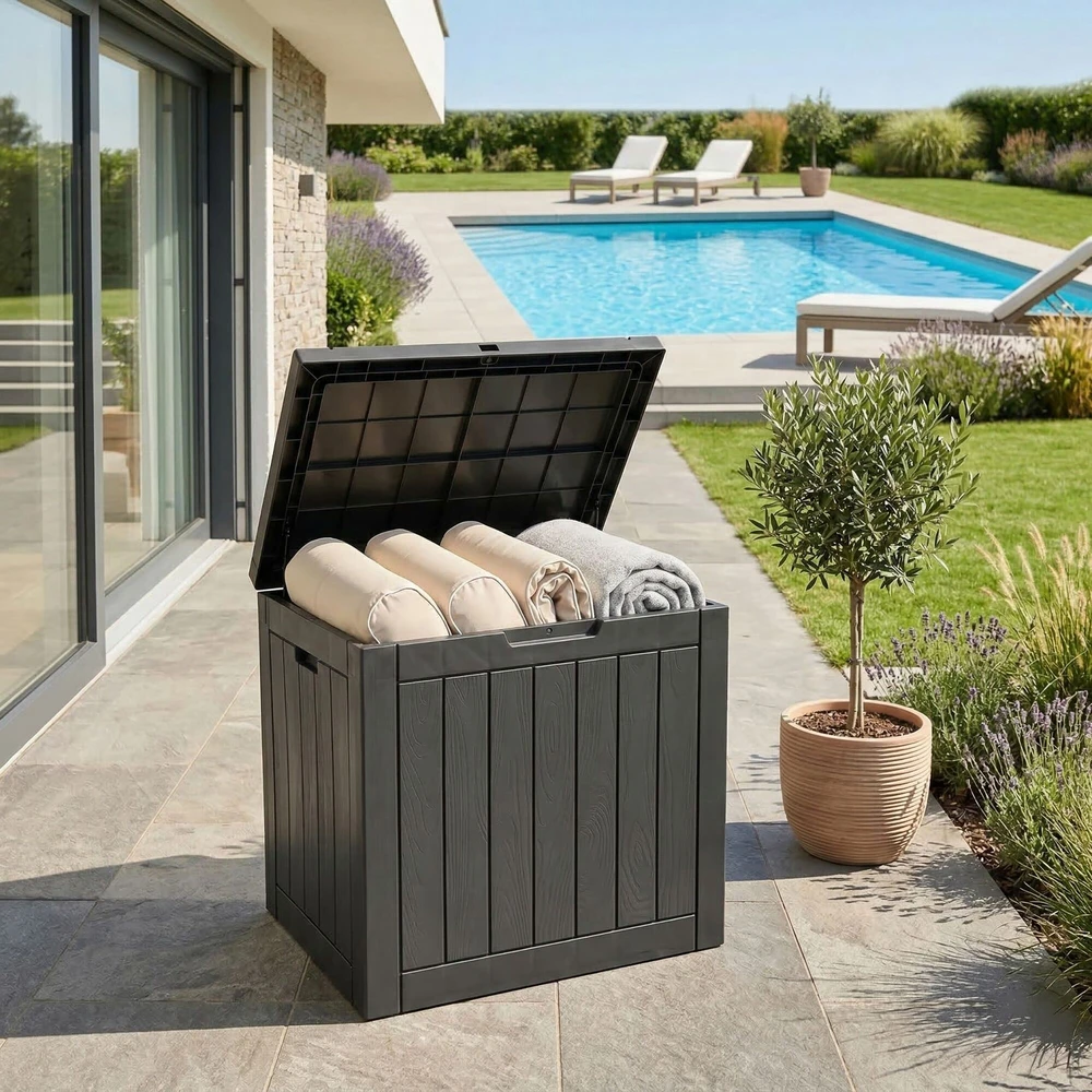 Relaxdays Sodo skrynia, juoda, sandėliavimui