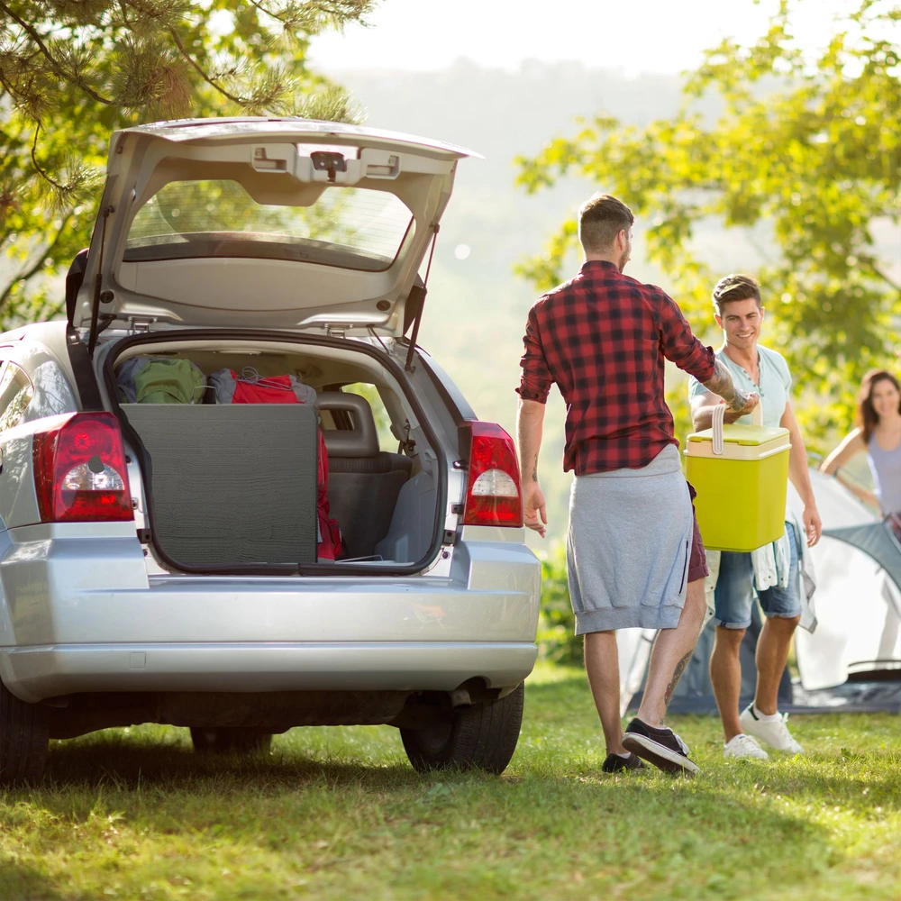 Relaxdays Sulankstomas sodo stalas su reguliuojamu aukščiu