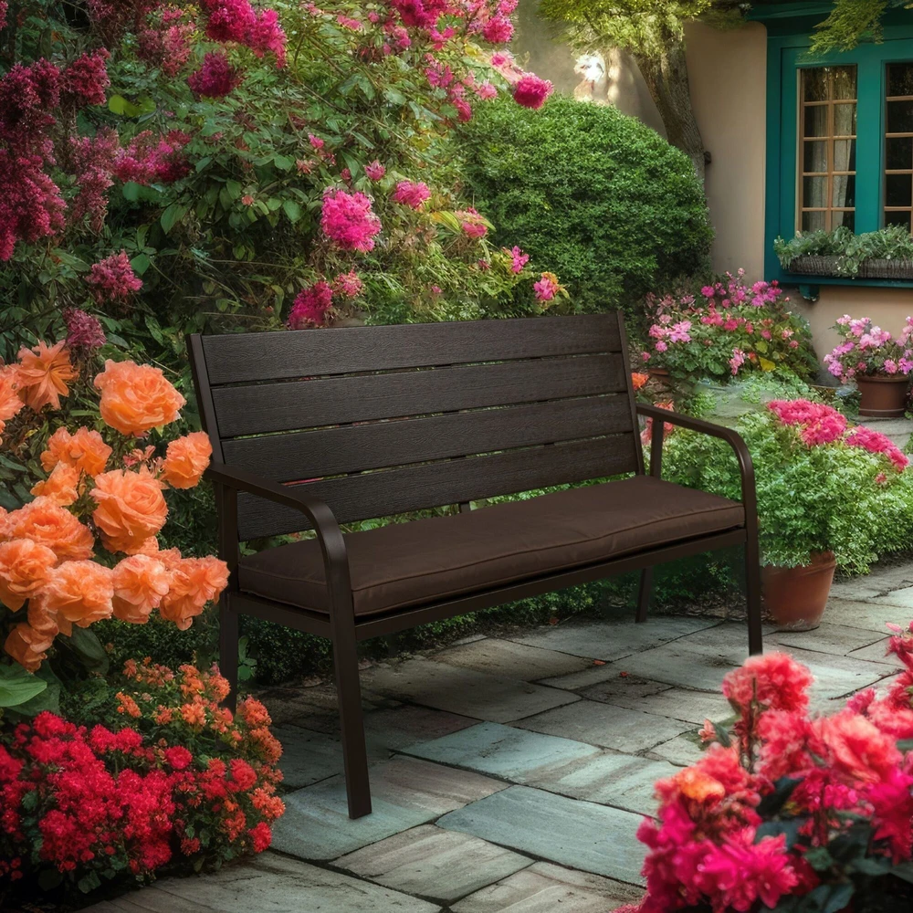 Relaxdays Sodo suoliukas su minkšta pagalvėle