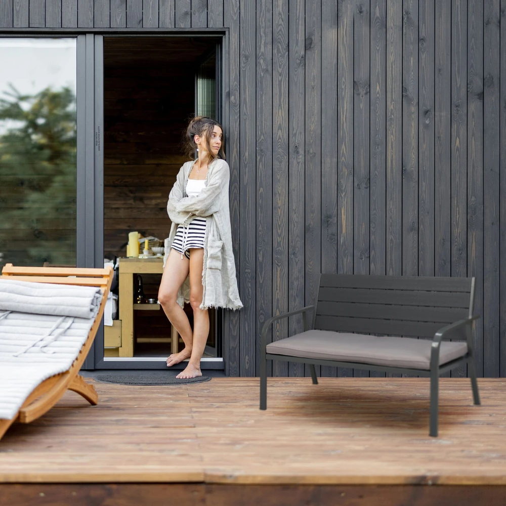 Relaxdays Sodo suoliukas su sėdėjimo pagalvėle